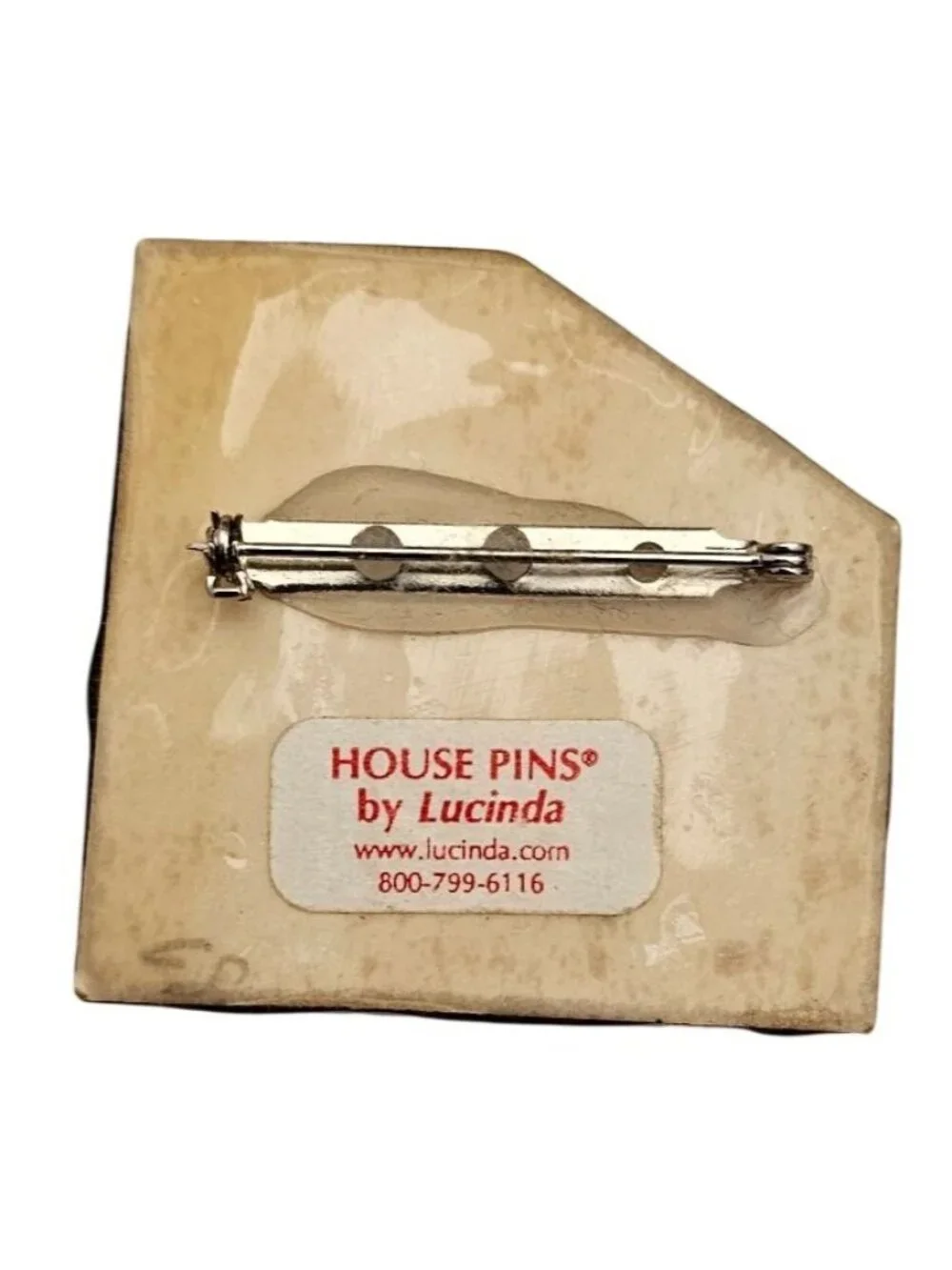 Lucinda Red House Christmas Tree Sparkle Star Pin J848